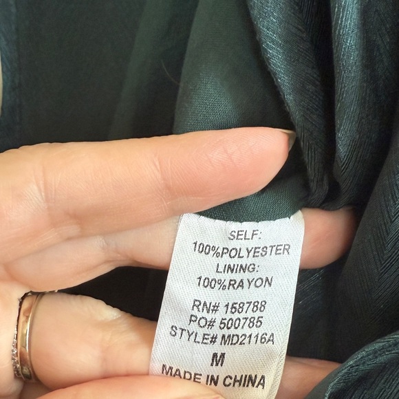 Miss Lola Forrest Green Long Sleeve Maxi Dress Old Hollywood HOCO Prom Medium - Picture 7 of 10